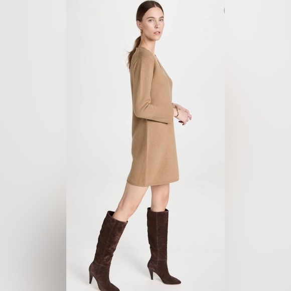 Vince Wool & Cashmere Sweater Dress Sand Shell Size XL NEW - Picture 2 of 14